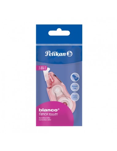 Pelikan Fancy Roller Polibag Corrector en Cinta - 6 Metros - Ancho de 5mm - Tapon Deslizante - Agarre de Goma Ergonomico -