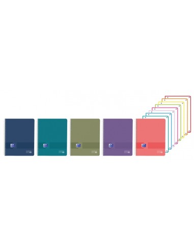 Oxford Live and Go Cuaderno de Espiral - Formato A4-- 160 Hojas - Rayado Horizontal 1 Linea - Tapa de Polipropileno -