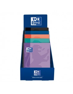 Oxford School Expositor con 25 Cuadernos de Espiral - Formato A4-- Cuadricula 5x5mm - Tapa de Plastico - Anti Traspaso de