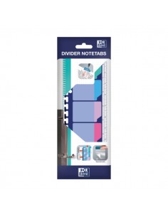 Oxford Regla con Indices Adhesivos Removibles - Marcadores Reposicionables Translucidos en Tonos Pastel - Compatibilidad