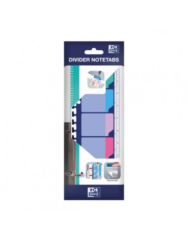 Oxford Regla con Indices Adhesivos Removibles - Marcadores Reposicionables Translucidos en Tonos Pastel - Compatibilidad