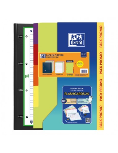 Oxford Live and Go Pack Escolar con Carpeta de Anillas A4 Plus - Recambio Pautado de 80 Hojas - Separadores de Plastico