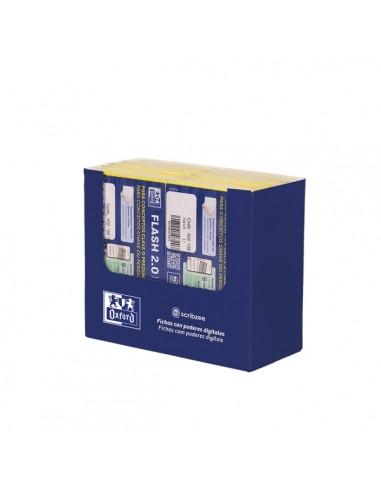 Oxford Expositor con 14 Packs de 30 Fichas de Pregunta Respuesta - Formato A7 - Rayado Horizontal 1 Linea - Cartulina de 250g