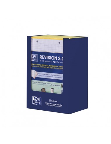 Oxford Expositor con 10 Packs de 30 Fichas de Pregunta Respuesta - Formato A5 - Cuadricula 5x5mm - Cartulina de 250g -