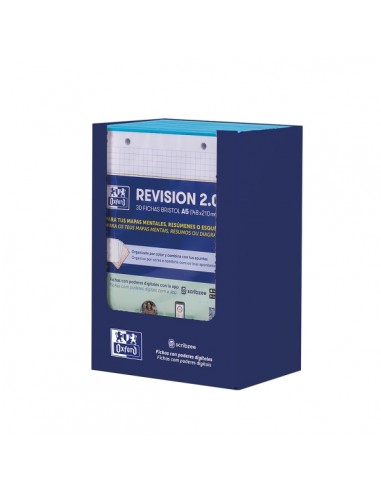 Oxford Expositor con 10 Packs de 30 Fichas de Pregunta Respuesta - Formato A5 - Cuadricula 5x5mm - Cartulina de 250g -