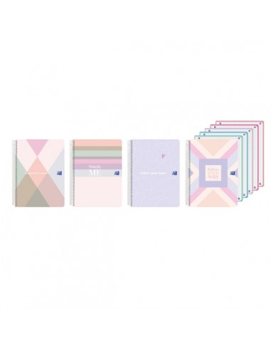 Oxford Cuaderno de Espiral - Formato A4-- 120 Hojas - Cuadricula 5x5mm - Tapa de Plastico - Anti Traspaso de Tinta -