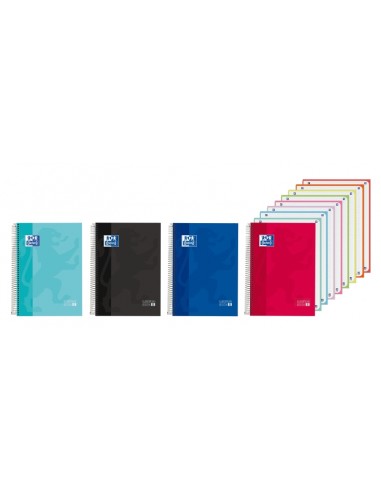 Oxford Cuaderno de Espiral - Formato A4-- 160 Hojas - Cuadricula 5x5 con Cabecera - Tapa Extradura - Anti Traspaso de Tinta