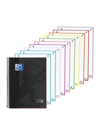 Oxford Cuaderno de Espiral - Formato A4-- 200 Hojas - Cuadricula 5x5mm - Tapa Extradura - Anti Traspaso de Tinta -
