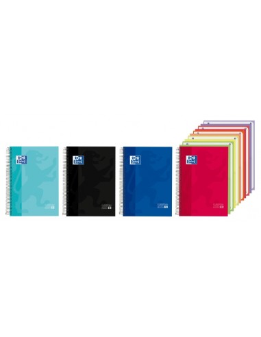 Oxford Cuaderno de Espiral - Formato A4-- 150 Hojas - Cuadricula 5x5mm - Tapa Extradura - Anti Traspaso de Tinta -