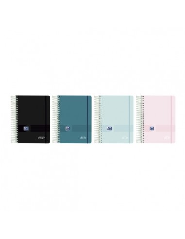 Oxford Live and Go Agenda Escolar con Espiral - Castellano - Tapa de Plastico - Formato Octavo - Dia Pagina - Colores Surtidos