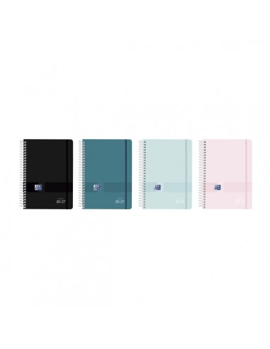 Oxford Live and Go Agenda Escolar con Espiral - Castellano - Tapa de Plastico - Formato Octavo - Semana Vista - Colores