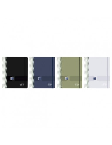 Oxford Live and Go Agenda Escolar con Espiral - Castellano - Tapa de Plastico - Formato Cuartilla - Dia Pagina - Colores
