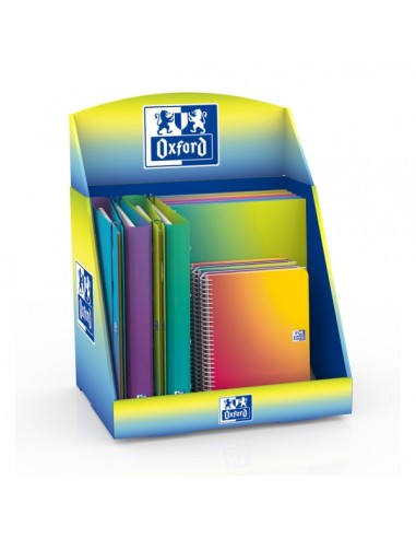 Oxford Gradient Expositor con 14 Productos - 5 Cuadernos de Espiral A4-- 5 Cuadernos de Espiral A5-- 4 Carpetas de Anillas