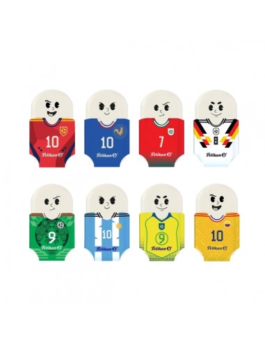 Pelikan Squeezy Sports Goma de Borrar - Tematica de la Copa Mundial de la Fifa 2026 - Colores Surtidos
