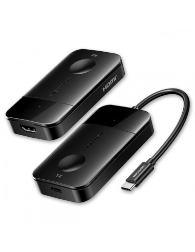Vention Transmisor y Receptor Inalambrico USB-C a HDMI - Resolucion 4K - Alcance hasta 50m - Cable USB-C - WiFi 5GHz - 60W