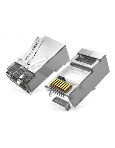 Vention Pack de 50 Conectores RJ45 - Cat.6a FTP - Contactos Chapados en Oro - Color Plata