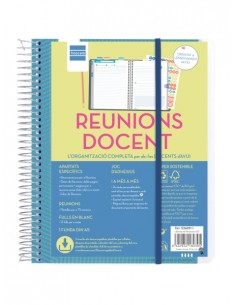 Finocam Organizacion Planificador de Reuniones sin Fechar en Catalan para Docentes - Formato 4Â-- 155x212mm - Tapas de