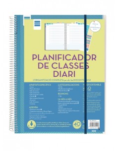 Finocam Organizacion Planificador de Clases sin Fechar en Catalan para Docentes - 1 Dia por Pagina - 230x310mm - Tapas de