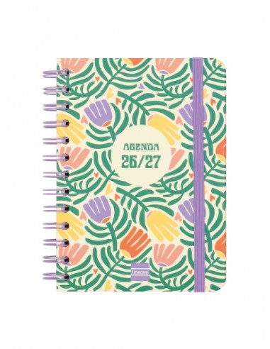 Finocam Cosmo Cart Agenda Escolar 26 27 - Semana Vista Horizontal - Formato 8Â-- 120x169mm - Tapas de Carton Forrado -