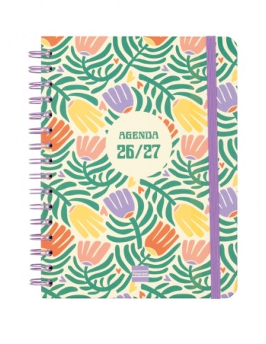 Finocam Cosmo Cart Agenda Escolar 26 27 - Semana Vista Horizontal - Formato 4Â-- 155x212mm - Tapas de Carton Forrado -