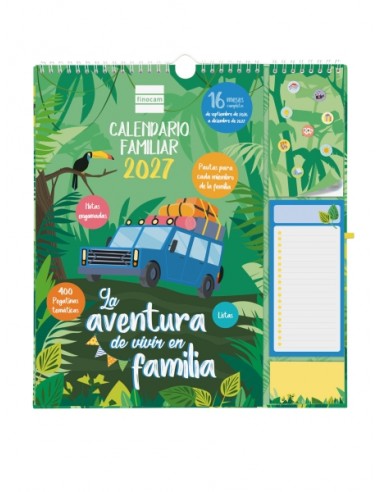 Finocam Sep Calendario de Pared - 16 Meses - Mes Vista - Formato Plus - 215x325mm - Espiral Doble Metalica - Papel de 140g m2