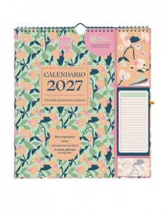 Finocam Sep Calendario de Pared - 16 Meses - Mes Vista - Formato Plus - 215x325mm - Espiral Doble Metalica - Papel de 140g m2