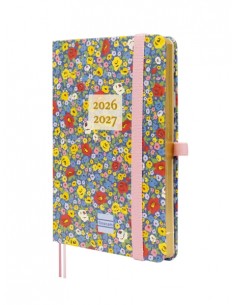 Finocam Minimal Agenda de Tapa Dura Internacional - 18 Meses - Semana Vista Horizontal - Formato M3 - 100x150mm - Papel Crema