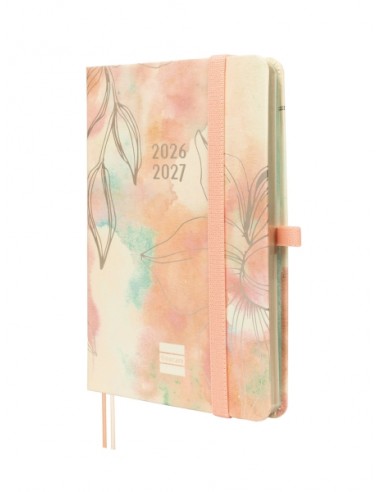 Finocam Minimal Agenda de Tapa Dura Internacional - 18 Meses - Semana Vista Horizontal - Formato M3 - 100x150mm - Papel Crema