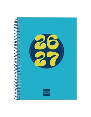 Finocam Cool Agenda Escolar 26 27 - Semana Vista Horizontal - Formato 8Â-- 120x164mm - Tapas de Carton Forrado - Papel de