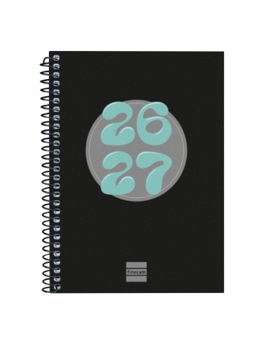 Finocam Cool Agenda Escolar 26 27 - Semana Vista Horizontal - Formato 8Â-- 120x164mm - Tapas de Carton Forrado - Papel de