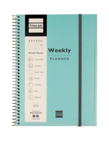 Finocam My Time Agenda sin Fechar - Semana Vista Vertical - Formato E10 - 155x212mm - Tapas de Polipropileno - Papel de