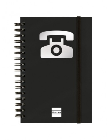 Finocam Phone Indice Telefonico - Formato 8Â-- 100x150mm - Tapas de Carton Forrado - Papel de 120g m2 - Cierre con Goma