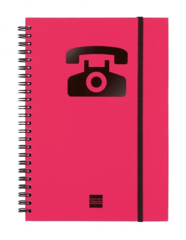 Finocam Phone Indice Telefonico - Formato A5 - 148x210mm - Tapas de Carton Forrado - Papel de 120g m2 - Cierre con Goma