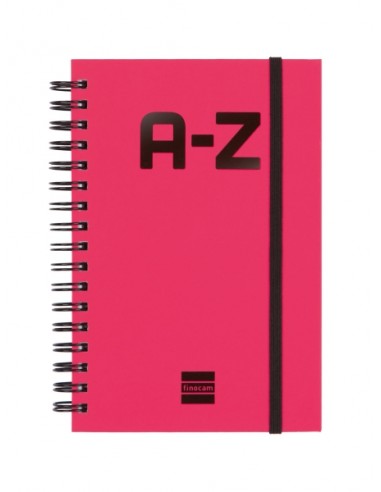 Finocam A-Z Indice Alfabetico - Formato 8Â-- 100x150mm - Tapas de Carton Forrado - Papel de 80g m2 - Cierre con Goma