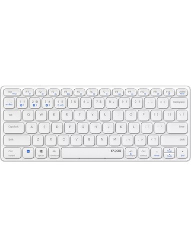 Rapoo E9600M Teclado Compacto Ultafino Inalambrico - Bluetooth y 2.4GHz - Base de Aluminio - Bateria Recargable Ecologica -