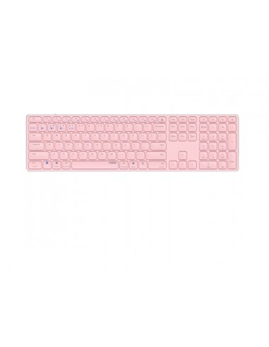 Rapoo E9800M Teclado Compacto Ultafino Inalambrico - Bluetooth y 2.4GHz - Base de Aluminio - Bateria Recargable Ecologica -