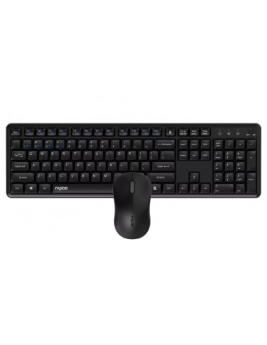 Rapoo 8150M Silent Pack Teclado-Raton Inalambricos - Bluetooth y 2.4GHz --Raton 1300 DPI - Autonomia hasta 12 Meses -