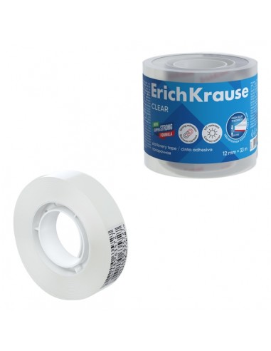 ErichKrause Clear Cinta Adhesiva - 12mmx33m - Transparente