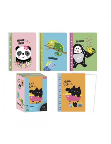 Bismark Animals Libreta Grapada A5 32 Hojas Lisas - Portada con DiseÃ±os de Animales - Tacto Soft - 4 DiseÃ±os Diferentes
