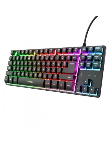 Trust GXT 833 Thado Teclado Gaming con Cable de 1.5m - Formato TKL - Iluminacion RGB - Patas Antideslizantes - 87 Teclas -