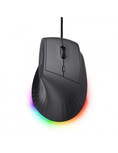 Trust GXT 145 Rexxa Raton Gaming Ergonomico con 10 Botones - Ajustable hasta 12.800dpi - Luz LED RGB - Multidispositivo -