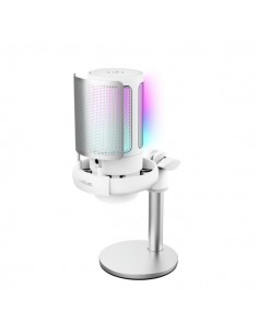 Trust GXT 238W Auron Microfono de Estudio - Cable USB-C 1.8m - Adapatador USB-A - Filtro Antipop de Rejilla - Iluminacion RGB