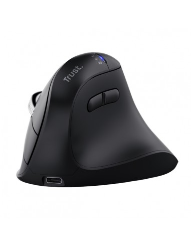 Trust Vyran Raton Inalambrico Ergonomico - Ajustable hasta 4800dpi - Bluetooth - Recargable - Receptor USB-A - Adaptador