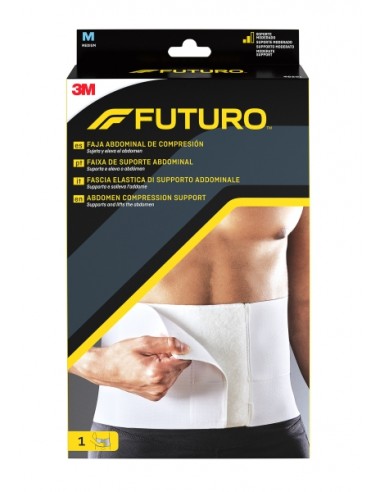 Futuro Faja Abdominal de Compresion - Talla M (81.3 - 106.7cm) - Forma Anatomica - Transpirable - Color Blanco