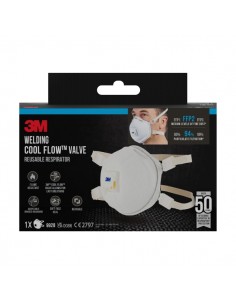 3M Mascarilla para Particulas FFP2 - con Valvula - Especial Soldadura - Reutilizable - para Niveles Medios de Particulas -