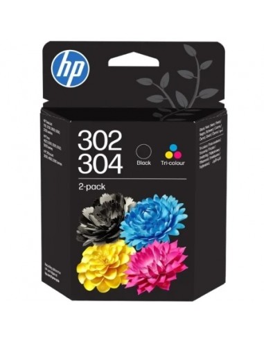 HP 302 304 Pack de 2 Cartuchos de Tinta Original Negro y Color - B82L1AE