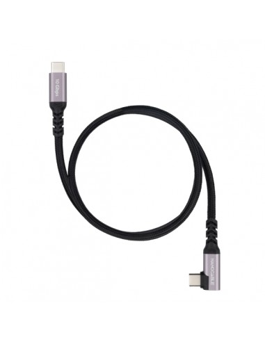 Nanocable Cable USB-C Macho Acodado 90Â-- Soporta hasta 100W - Longitud 0.5m - Velocidad de Transferencia hasta 10Gbps -