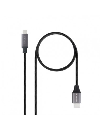 Nanocable Cable Adaptador USB-C a HDMI - Longitud 1.8m - Resolucion 4K - Carcasa Metalica de Aluminio - 195x230x15mm - Color