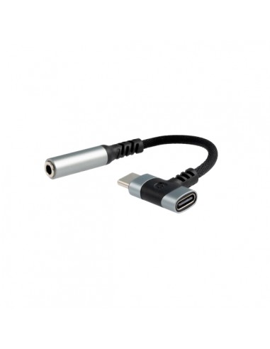 Nanocable Cable Adaptador de Audio USB-C a Jack 3.5mm - Longitud 10cm - USB-C Hembra Adicional para Carga Simultanea - Color