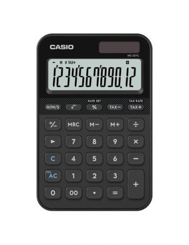 Casio SL-20YC Calculadora de Sobremesa con Pantalla LCD de 12 Digitos - Calculo de Impuestos-Porcentajes-Raiz Cuadrada
